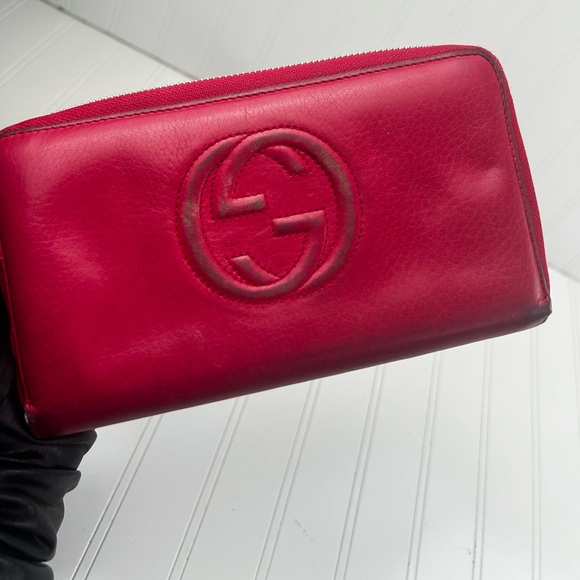 Gucci GG Pink Leather Zippy Wallet - Picture 3 of 13